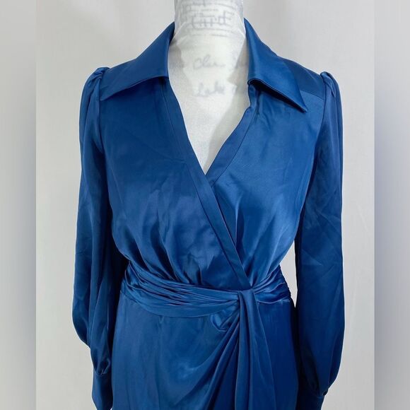 Theia Jodi Bishop Sleeve Faux-Wrap Shirtdress size 14 - Picture 5 of 13
